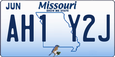 MO license plate AH1Y2J