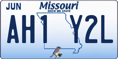 MO license plate AH1Y2L