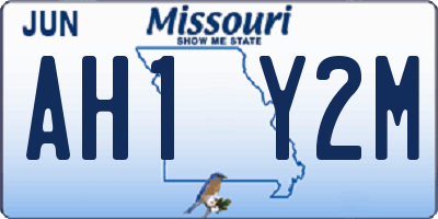 MO license plate AH1Y2M