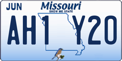 MO license plate AH1Y2O