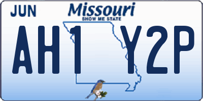 MO license plate AH1Y2P