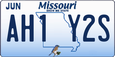 MO license plate AH1Y2S