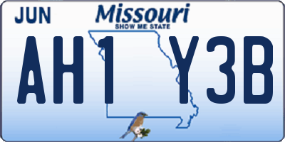 MO license plate AH1Y3B