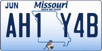 MO license plate AH1Y4B