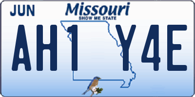 MO license plate AH1Y4E