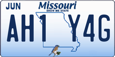 MO license plate AH1Y4G