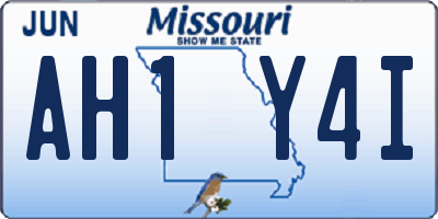 MO license plate AH1Y4I