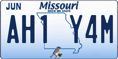 MO license plate AH1Y4M