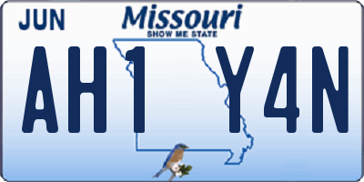 MO license plate AH1Y4N