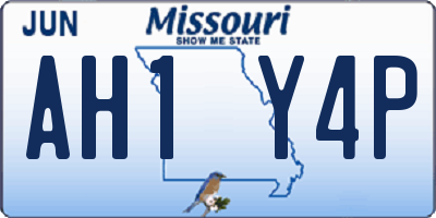 MO license plate AH1Y4P