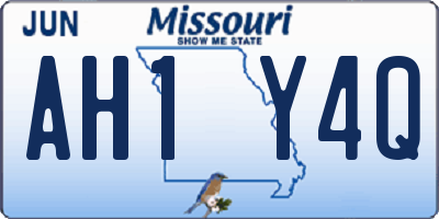 MO license plate AH1Y4Q