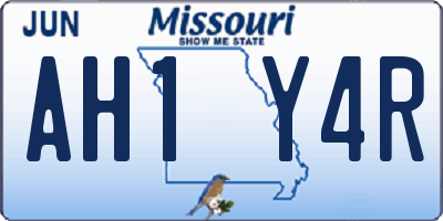 MO license plate AH1Y4R