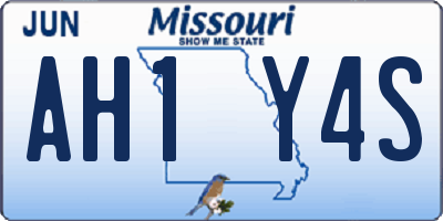 MO license plate AH1Y4S