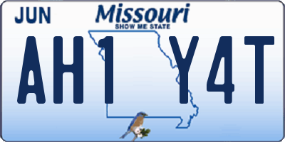 MO license plate AH1Y4T