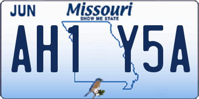 MO license plate AH1Y5A