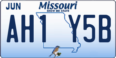 MO license plate AH1Y5B