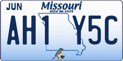 MO license plate AH1Y5C