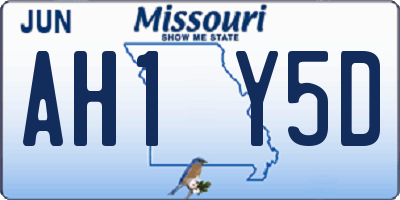 MO license plate AH1Y5D