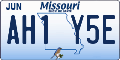 MO license plate AH1Y5E