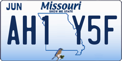 MO license plate AH1Y5F