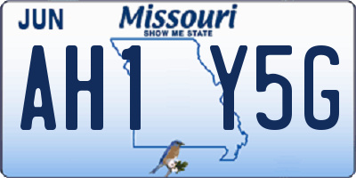 MO license plate AH1Y5G