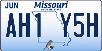 MO license plate AH1Y5H