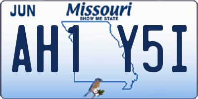 MO license plate AH1Y5I