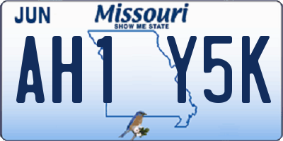 MO license plate AH1Y5K