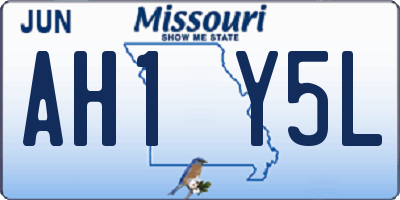 MO license plate AH1Y5L