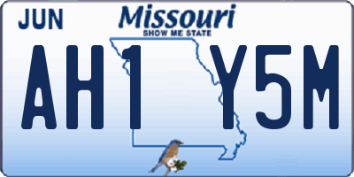 MO license plate AH1Y5M