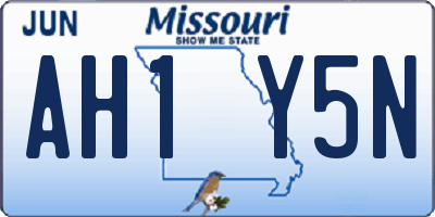 MO license plate AH1Y5N