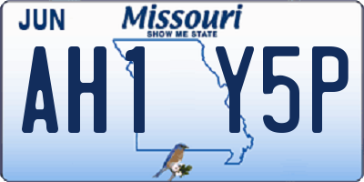 MO license plate AH1Y5P