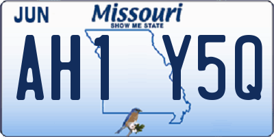 MO license plate AH1Y5Q