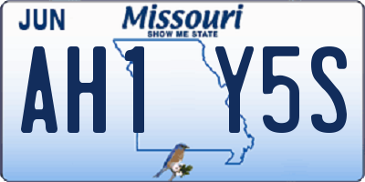 MO license plate AH1Y5S