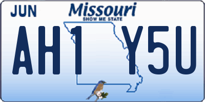 MO license plate AH1Y5U