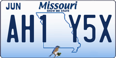 MO license plate AH1Y5X