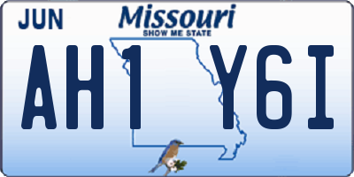 MO license plate AH1Y6I