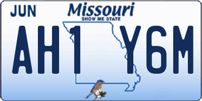 MO license plate AH1Y6M