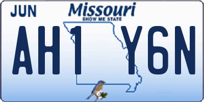 MO license plate AH1Y6N