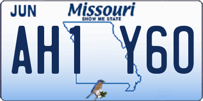 MO license plate AH1Y6O