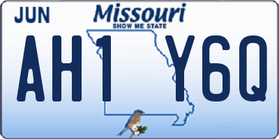 MO license plate AH1Y6Q