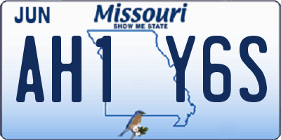 MO license plate AH1Y6S