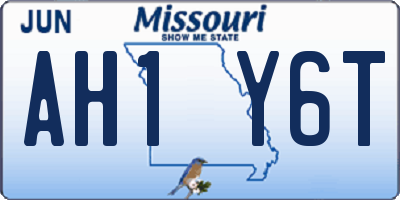 MO license plate AH1Y6T