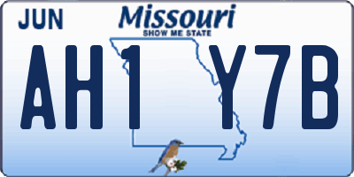 MO license plate AH1Y7B