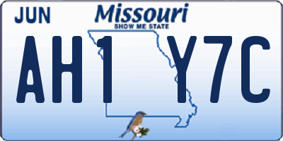 MO license plate AH1Y7C