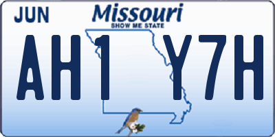 MO license plate AH1Y7H