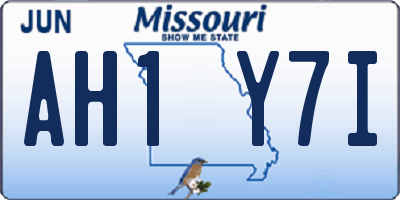 MO license plate AH1Y7I