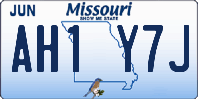 MO license plate AH1Y7J