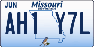 MO license plate AH1Y7L