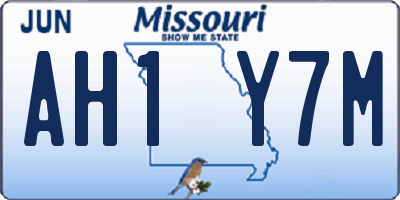 MO license plate AH1Y7M